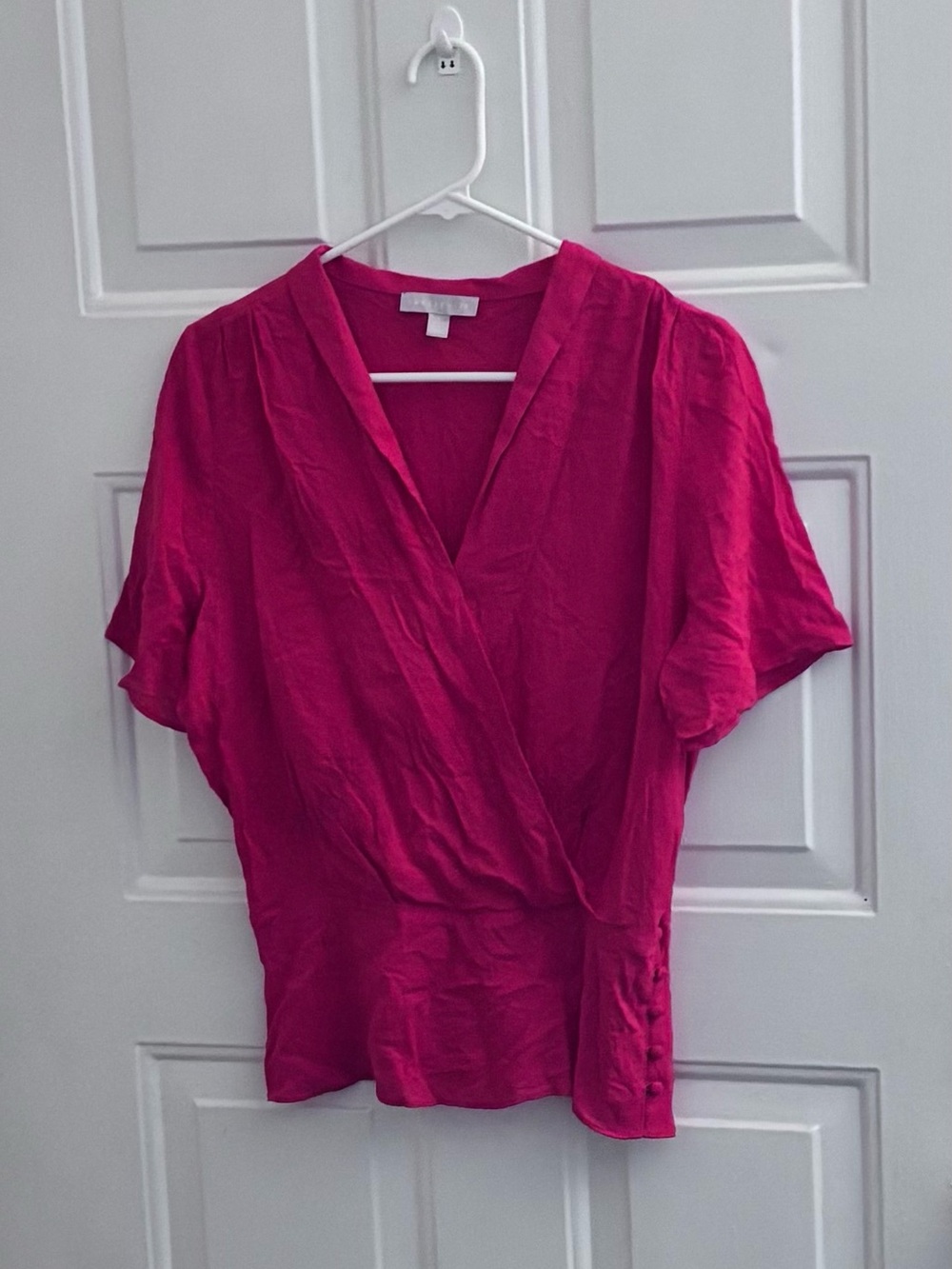 Chelsea28 Fuchsia Wrap Blouse